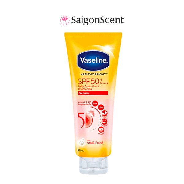 Dưỡng thể sáng da toàn thân có chống nắng Vaseline Healthy Bright Sun + Pollution Protect SPF 50+ PA++++ 300mL | Bản Thái