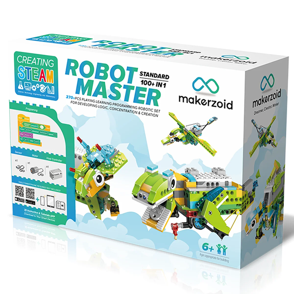 Đồ chơi lắp ráp 100+ mô hình Makerzoid Robot Master Coding Robots - 370+ mảnh