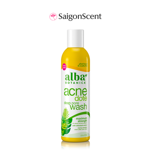 Sữa rửa mặt da dầu mụn Alba Botanica Acne Dote Deep Pore Wash 177mL