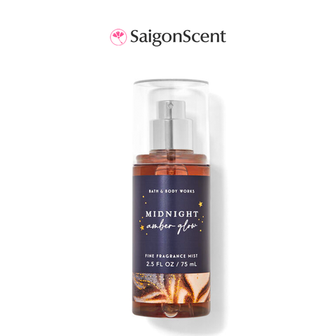 Xịt thơm toàn thân Bath & Body Works Body Mist MIDNIGHT AMBER GLOW 75mL | TRAVEL SIZE