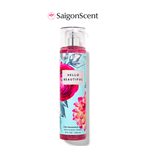 Xịt thơm toàn thân Bath & Body Works Body Mist HELLO BEAUTIFUL 236mL