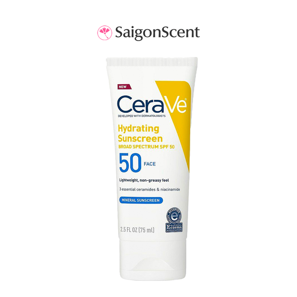 Kem chống nắng vật lý CeraVe Hydrating Sunscreen Face SPF 50 75mL