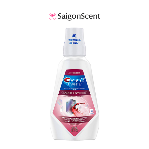 Nước súc miệng Crest 3D White Mouthwash GLAMOROUS WHITE 946mL