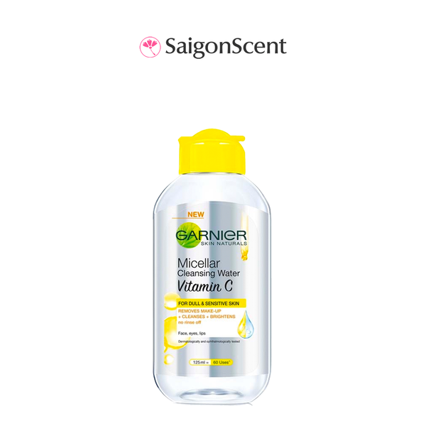 Nước tẩy trang hỗ trợ làm sáng da Garnier Micellar Cleansing Water Vitamin C For Dull & Sensitive Skin 125mL