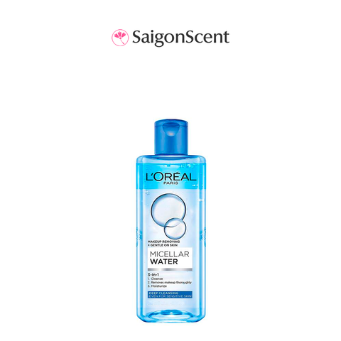 Nước tẩy trang cho da trang điểm L'Oreal Micellar Water 3-in-1 Deep Cleansing Even For Sensitive Skin 95mL