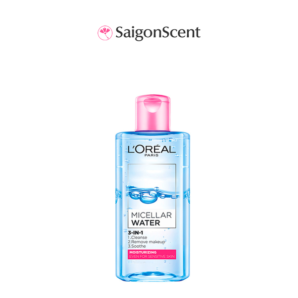 Nước tẩy trang cho da trang điểm L'Oreal Micellar Water 3-in-1 Moisturizing For Sensitive Skin 95mL