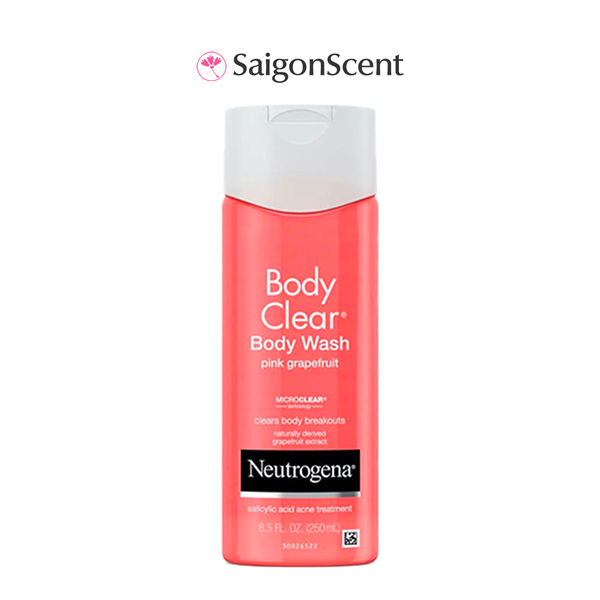Gel tắm trị mụn cơ thể, giảm thâm Neutrogena Body Clear Body Wash Pink Grapefruit 250mL