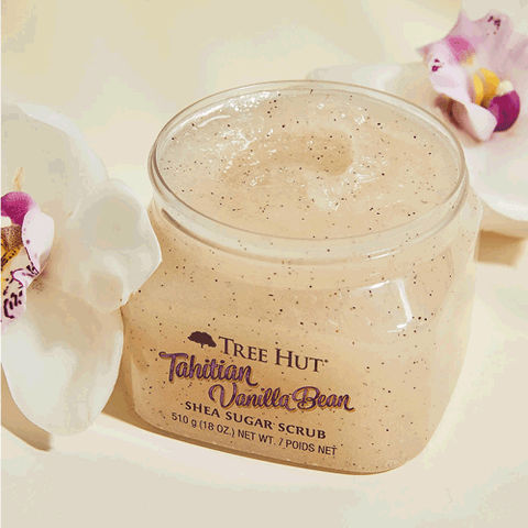 Tẩy tế bào chết cơ thể hương Vanilla Tree Hut Shea Sugar Scrub Tahitian Vanilla Bean 510g