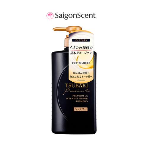 Dầu Gội Phục hồi hư tổn nặng & giảm gãy rụng Tsubaki Premium EX Intensive Repair Shampoo 490mL