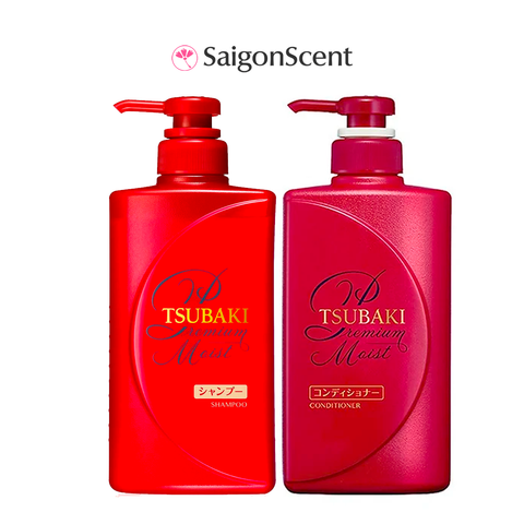 Bộ gội xả Tsubaki Premium Moist & Repair 490mL x 2