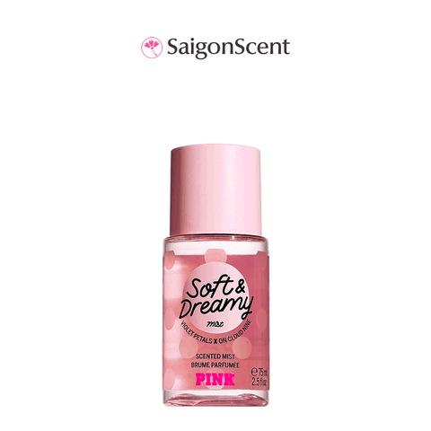 Xịt thơm toàn thân Victoria's Secret PINK Body Mist Soft & Dreamy 75mL | TRAVEL SIZE