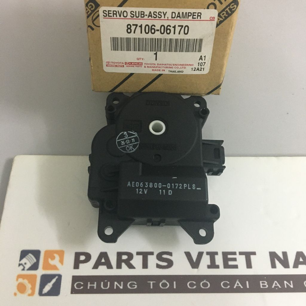 Mô tơ chia gió điều hoà đơn Toyota Fortuner, Camry 2.0, 2.4, 3.0 ACV40, ASV50, ASV51 đời 2006 - 2020. Hàng Chính Hãng. Mã 87106-06170, 8710606170