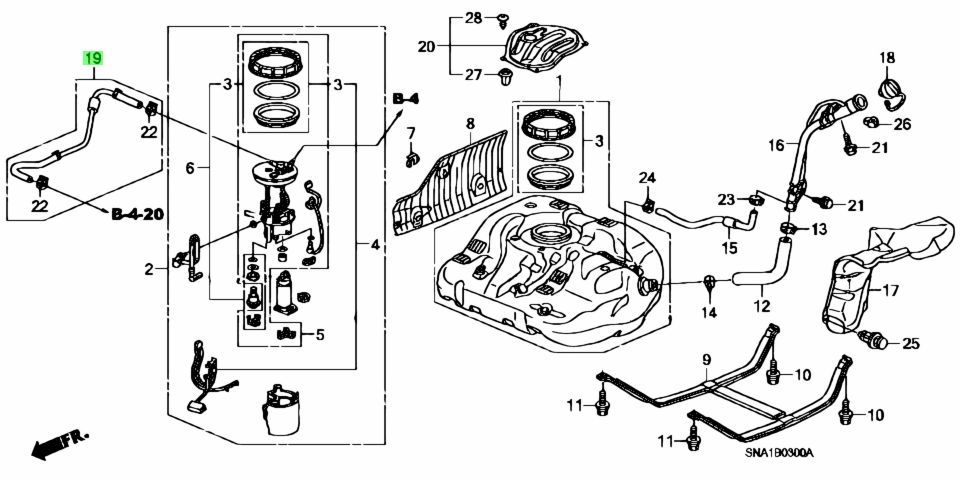 Ống dẫn xăng Honda Civic 1.8 2.0 đời 2006 -2014 xịn 17722-SNA-003, 17722SNA003