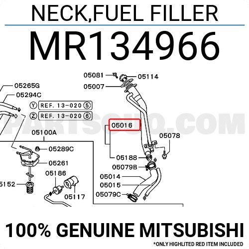 Cổ đổ xăng Mitsubishi Lancer 1998 - 2002. Hàng cao cấp. Mã MR134966, MR134966
