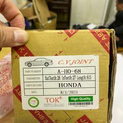 Cây láp bên lái Honda Civic 2.0 số tự động đời 2006 -2012. Hàng TOK Japan bảo hành 6 tháng. Thông số 26r * 27r dài 615 cm. Mã A-HO-68
