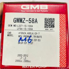 Bơm nước động cơ Mazda 6 máy 2.0 và 2.3 đời 2003 - 2006. Hàng GMB Japan. Mã LF94-15-100, LF9415100, L327-15-100, L32715100