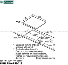 Bếp từ 3 vùng nấu Bosch HMH PID675DC1E - Serie 8 (3 vùng nấu - Made in Spain)