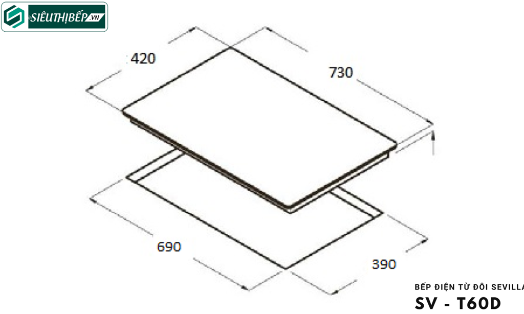 Bếp từ kết hợp điện Sevilla SV - T60D Inverter tiết kiệm điện