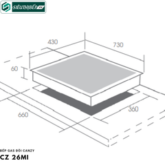 Bếp gas đôi Canzy CZ 26MI (Lắp âm)