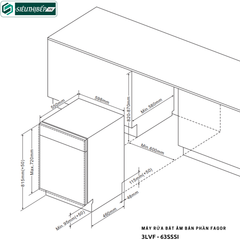 Máy rửa bát Fagor 3LVF - 63SSSI (Âm bán phần - 15 Bộ bát đĩa Châu Âu)