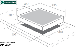 Bếp gas đôi Canzy CZ 662 (Lắp âm)