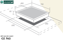 Bếp gas đôi Canzy CZ 762 (Lắp âm)
