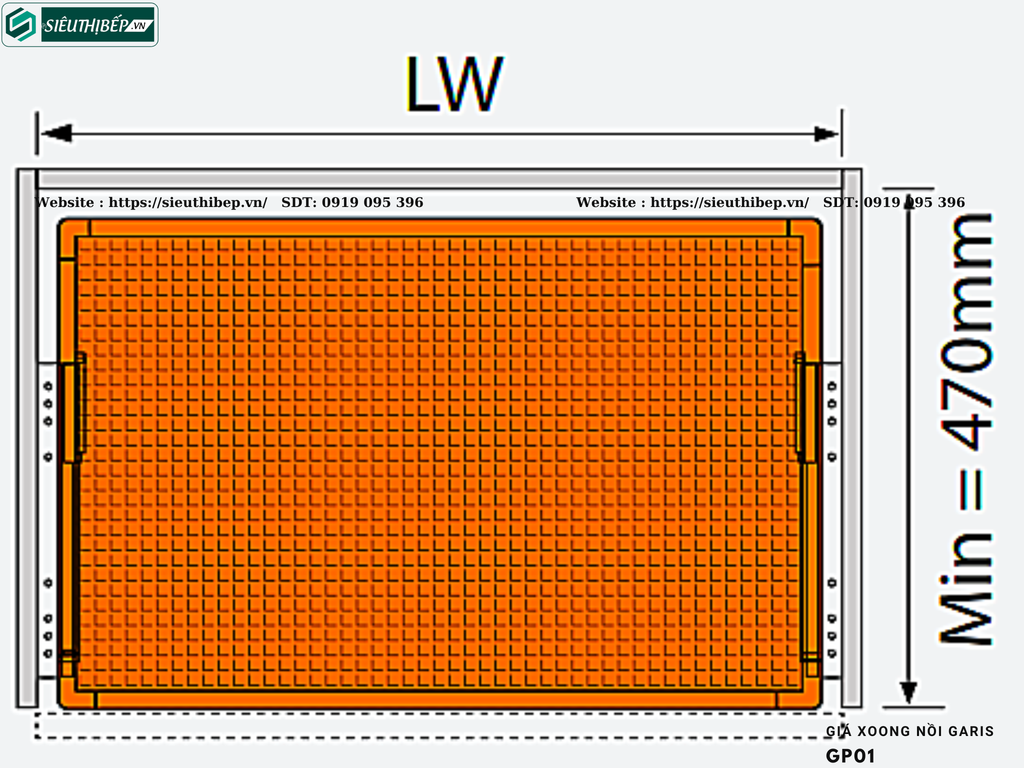 Giá xoong nồi Garis GP01 (Nan tạo hình dạng hộp, inox, dùng cho cánh kéo)