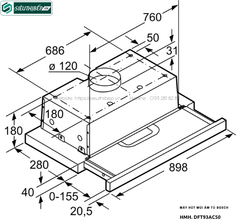 Máy hút mùi Bosch HMH DFT63AC50 / HMH DFT93AC50 - Serie 4 (Âm tủ - Made in Italy)