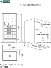 Phòng tắm xông hơi ướt Euroking EU – A808 (Công nghệ Châu Âu)