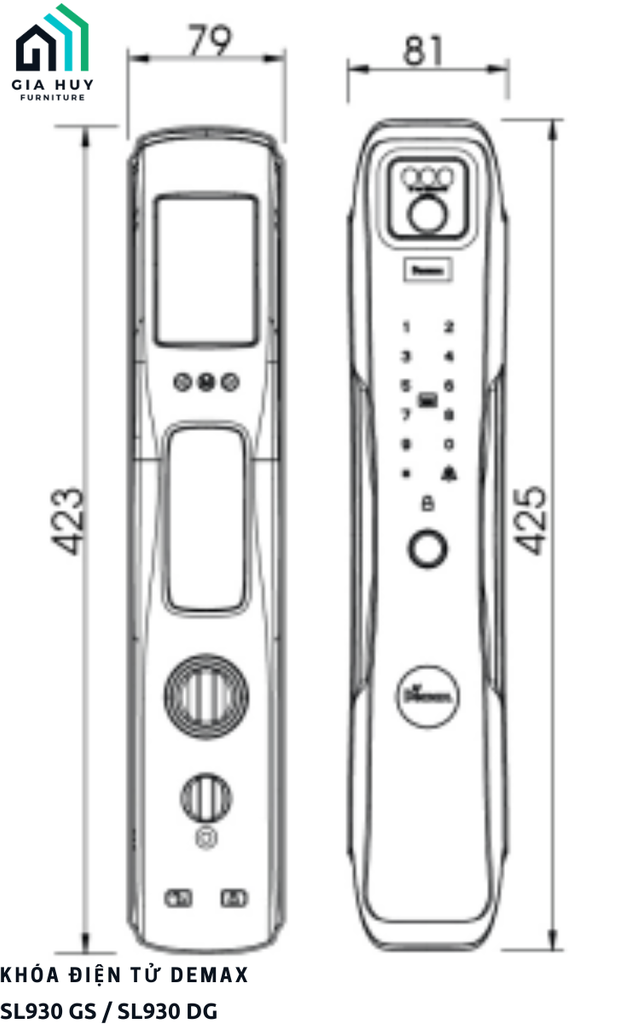 Khóa điện tử Demax SL930 GS / SL930 DG Nhận diện khuôn mặt FACE ID 3D thông minh