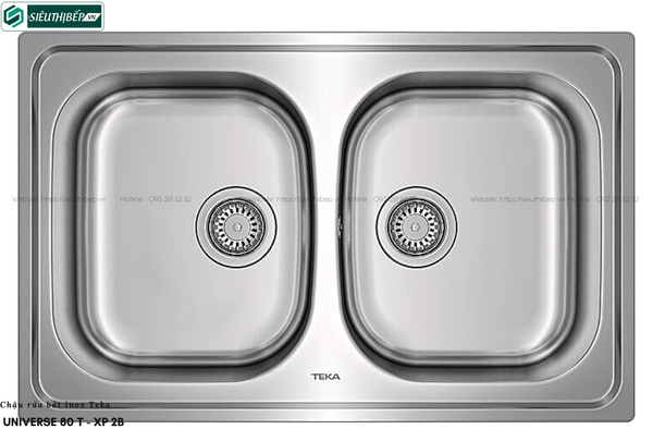 Chậu rửa bát Teka UNIVERSE 80 T - XP 2B (Inox 2 hộc rửa - Made in Spain)