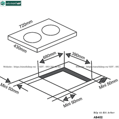 Bếp từ đôi Arber AB402 (Công suất max 3600W)