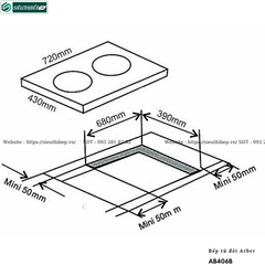 Bếp từ đôi Arber AB406B (Công suất max 3600W)