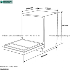 Máy rửa bát Arber ABMRB15-IND (Độc lập - 14 bộ bát đĩa Châu Âu)