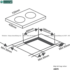 Bếp kết hợp Arber AB278 (Từ kết hợp điện - 2 vùng nấu)