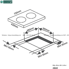 Bếp kết hợp Arber AB665 (Từ kết hợp điện - 2 vùng nấu)