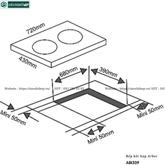 Bếp kết hợp Arber ABI339 (Từ kết hợp điện - 2 vùng nấu)