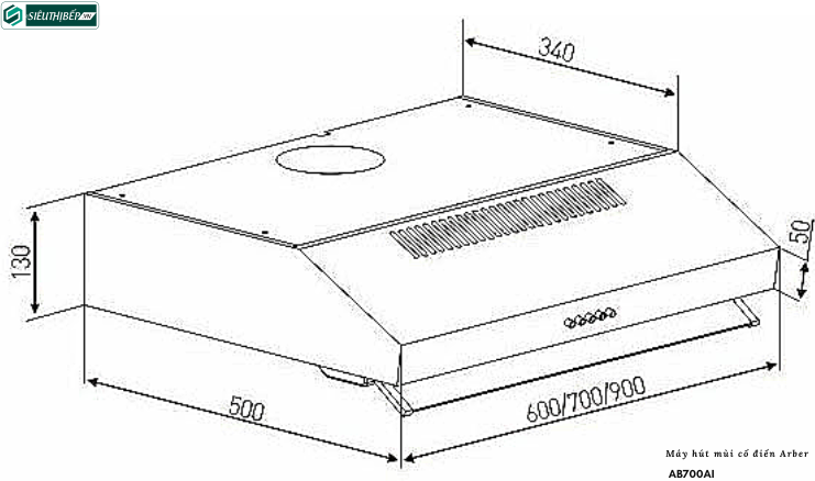 Máy hút mùi Arber AB700AI (Cổ điển)