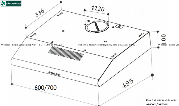 Máy hút mùi Arber AB600C / AB700C (Cổ điển)