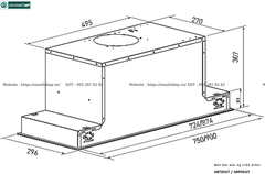 Mát hút mùi Arber AB750AT / AB900AT (Áp trần)