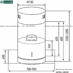 Máy hút mùi đảo Arber AB700S / AB900S (Treo độc lập)