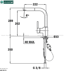 Vòi rửa bát Teka ARK 938 TG (Mạ Chrome + Sơn tĩnh điện đen - Nóng lạnh)