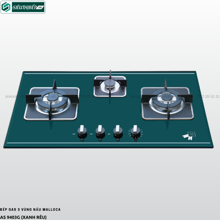 Bếp gas Malloca AS 9403R / AS 9403G / AS 9403B (3 vùng nấu)