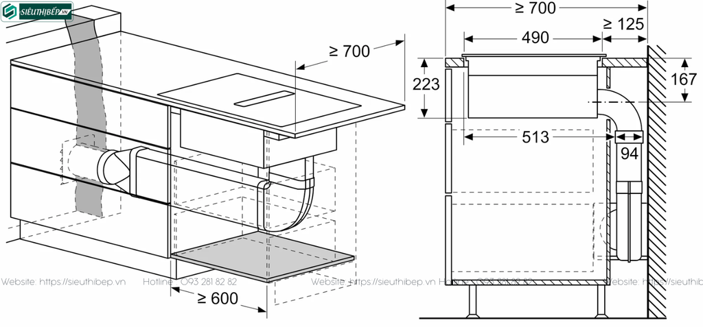 Bếp từ kết hợp hút mùi Bosch HMH PXX875D67E - Serie 8 (Made in Spain)