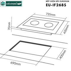 Bếp điện đôi Eurosun EU - IF268S Nhập khẩu nguyên chiếc Malaysia