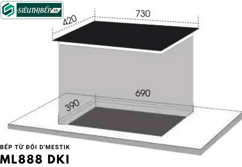 Bếp từ đôi D'mestik ML 888 DKI Inverter tiết kiệm điện
