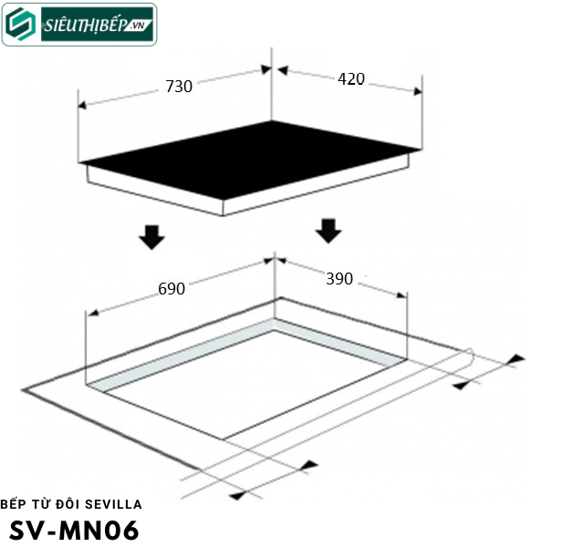 Bếp từ đôi Sevilla SV - MN06 (Inverter tiết kiệm điện - Made in Malaysia)