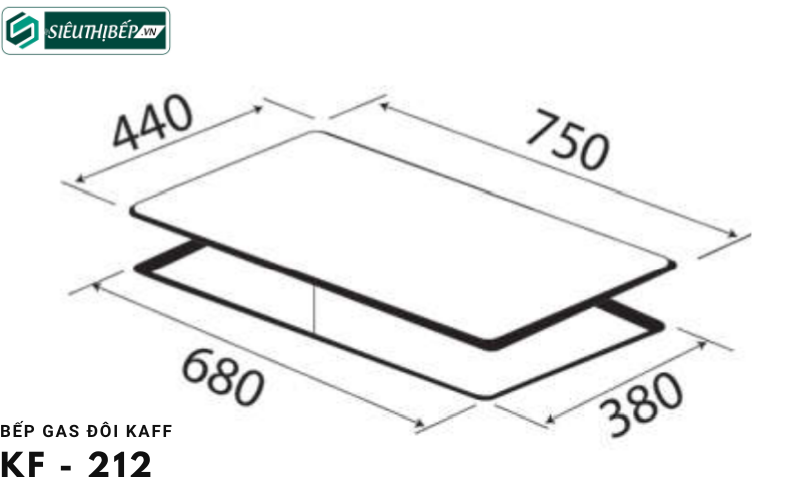 Bếp gas đôi Kaff KF - 212