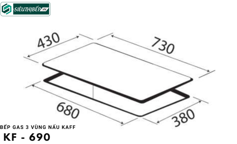 Bếp gas Kaff KF - 690 (3 vùng nấu)