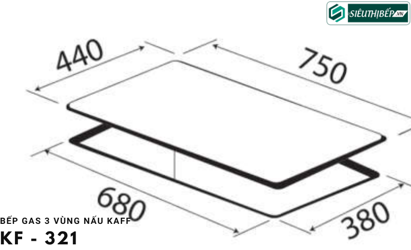 Bếp gas Kaff KF - 321 (3 vùng nấu)